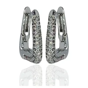ARGOLA P FORMATO EM U METADE CRAVEJADA CRISTAL