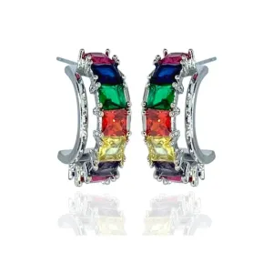 ARGOLA TARRAXA ZIRCONIAS QUADRADAS GRANDES