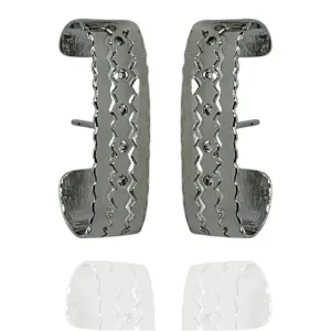 BRINCO EAR HOOK 3 AROS COM ONDAS E ZIRCÔNIAS