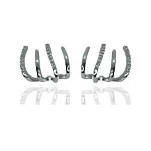 BRINCO EAR CUFF 4 AROS LISOS E CRAVEJADOS