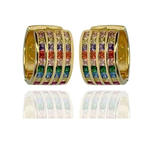 ARGOLA GROSSA 4 FILEIRAS BAGUETES