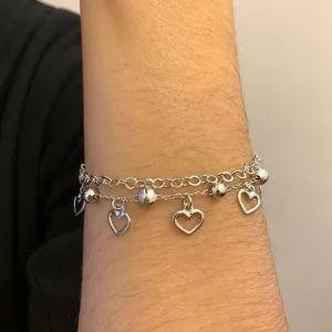 PULSEIRA DUPLA ELOS CORAÇÃO E BOLA