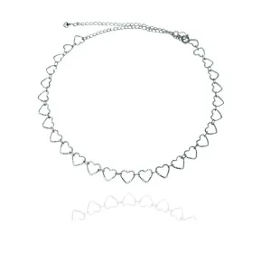 CHOKER CORAÇÕES UNIDOS VAZADOS E DIAMANTADOS