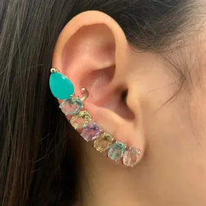 EAR CUFF PEDRAS OVAIS E GOTA