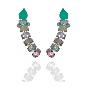 EAR CUFF PEDRAS OVAIS E GOTA