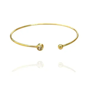 BRACELETE FINO COM PONTO DE LUZ E BOLA LISA NAS PONTAS