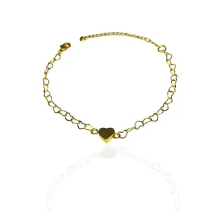 PULSEIRA CORRENTE CORAÇÕES E CORAÇÃO LISO
