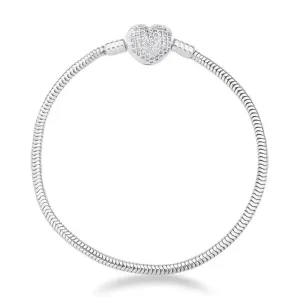 PULSEIRA LIFE CORAÇÃO CRAVEJADO 2.4MM MALEAVEL PRATA 925