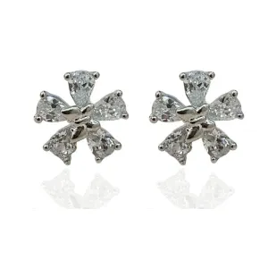 BRINCO FLOR MIOLO BORBOLETA E PÉTALAS EM GOTA