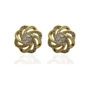 BRINCO FLOR DE ELOS COM ZIRCÔNIA GRANDE NO MEIO