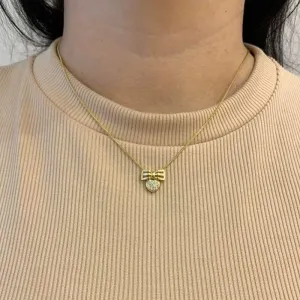COLAR LAÇO E CORAÇÃO CRAVEJADO