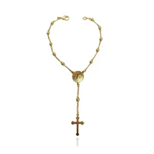 PULSEIRA TERÇO BOLINHA LISA E MEDALHA SÃO BENTO
