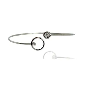 BRACELETE ARO 2 CÍRCULOS E PONTO DE LUZ NAS PONTAS