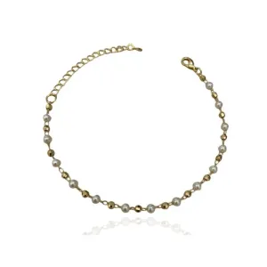 PULSEIRA PÉROLA E BOLA DIAMANTADA