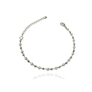 PULSEIRA PÉROLA E BOLA DIAMANTADA