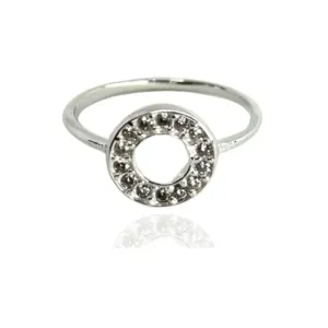 ANEL CÍRCULO CRAVEJADO PRATA 925