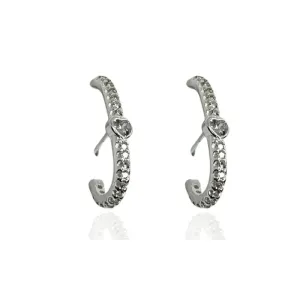 BRINCO EAR HOOK CRAVEJADO 1 CORAÇÃO