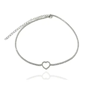 CHOKER RIVIERA E CORAÇÃO VAZADO CRAVEJADO