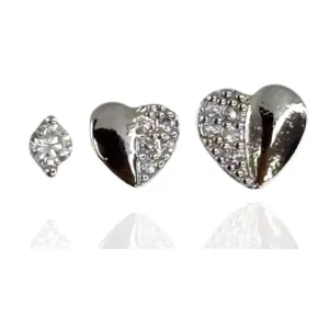 BRINCO TRIO CORAÇÃO CRAVEJADO