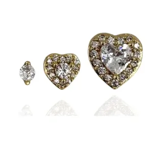 BRINCO TRIO CORAÇÃO CRAVEJADO EM VOLTA