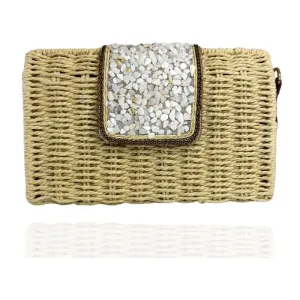 CLUTCH PALHA COM PEDRAS
