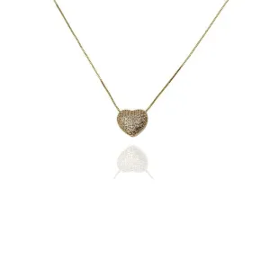 COLAR CORAÇÃO CRAVEJADO COM DETALHE ATRÁS