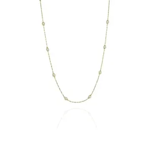 COLAR LONGO CORRENTE DIAMANTADA E PÉROLAS