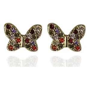 BRINCO BORBOLETA CRAVEJADO COLORIDO