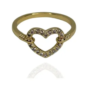 ANEL CORAÇÃO CRAVEJADO