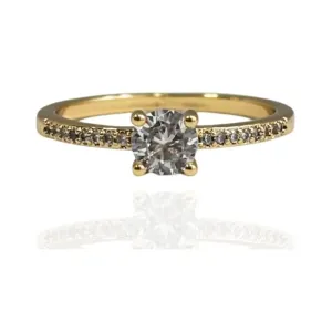 ANEL SOLITÁRIO AROS GRAVEJADOS