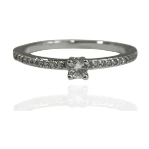 ANEL SOLITÁRIO VOLTA CRAVEJADO