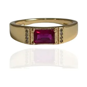 ANEL ZIRCÔNIA RETANGULAR