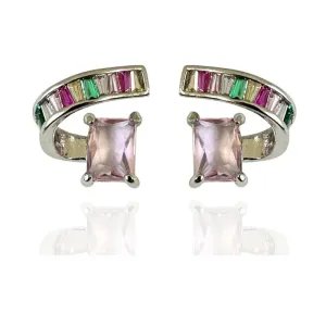 BRINCO BAGUETES E ZIRCÔNIA QUADRADA