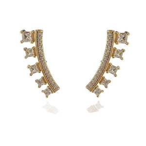 EAR CUFF ZIRCÔNIAS QUADRADAS