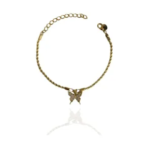 PULSEIRA CORDÃO BAIANO BORBOLETA CRAVEJADA