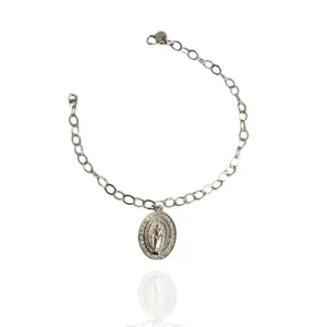 PULSEIRA ELOS PINGENTE NOSSA SENHORA DAS GRAÇAS