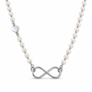 CHOKER PÉROLAS INFINITO E CORAÇÃO
