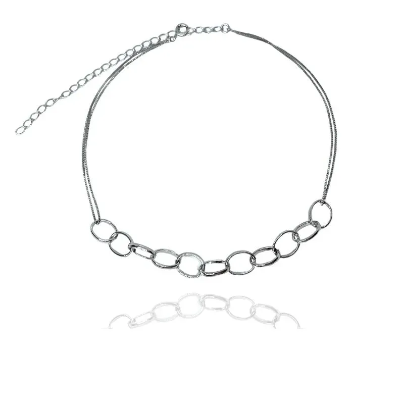 CHOKER ELOS OVAIS CORRENTE VENEZIANA DOS LADOS
