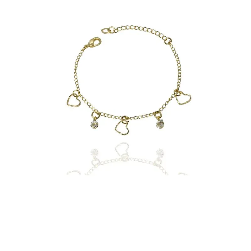 PULSEIRA INFANTIL PINGENTES CORAÇÃO E ESTRELA