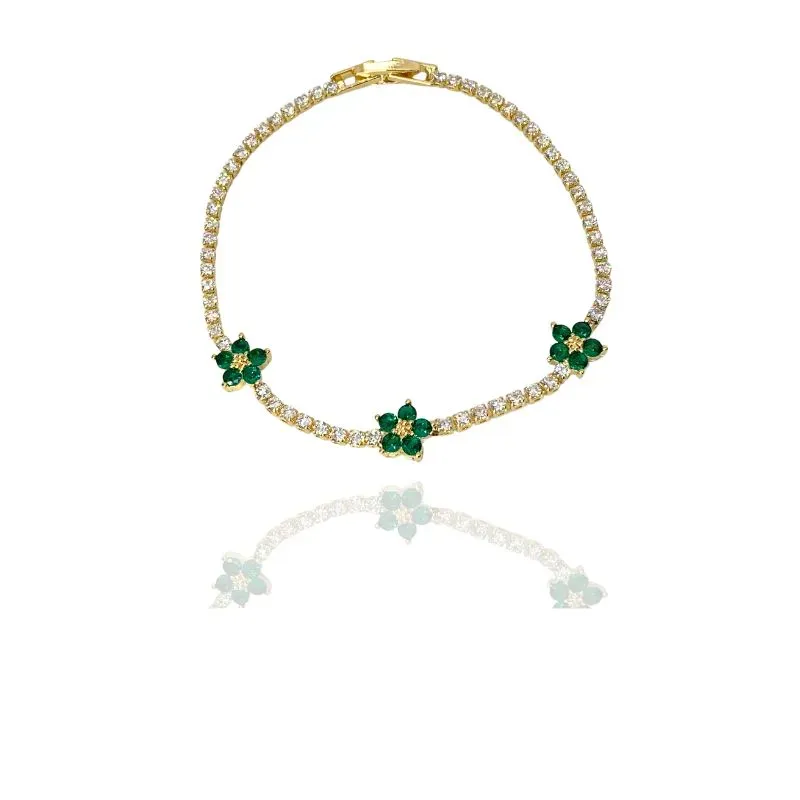 PULSEIRA RIVIERA E FLORES CRAVEJADAS
