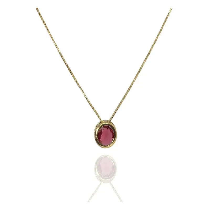 COLAR PONTO DE LUZ OVAL COM ARO