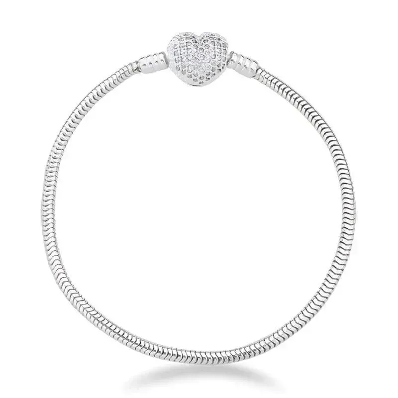 PULSEIRA LIFE CORAÇÃO CRAVEJADO 2.4MM MALEAVEL PRATA 925