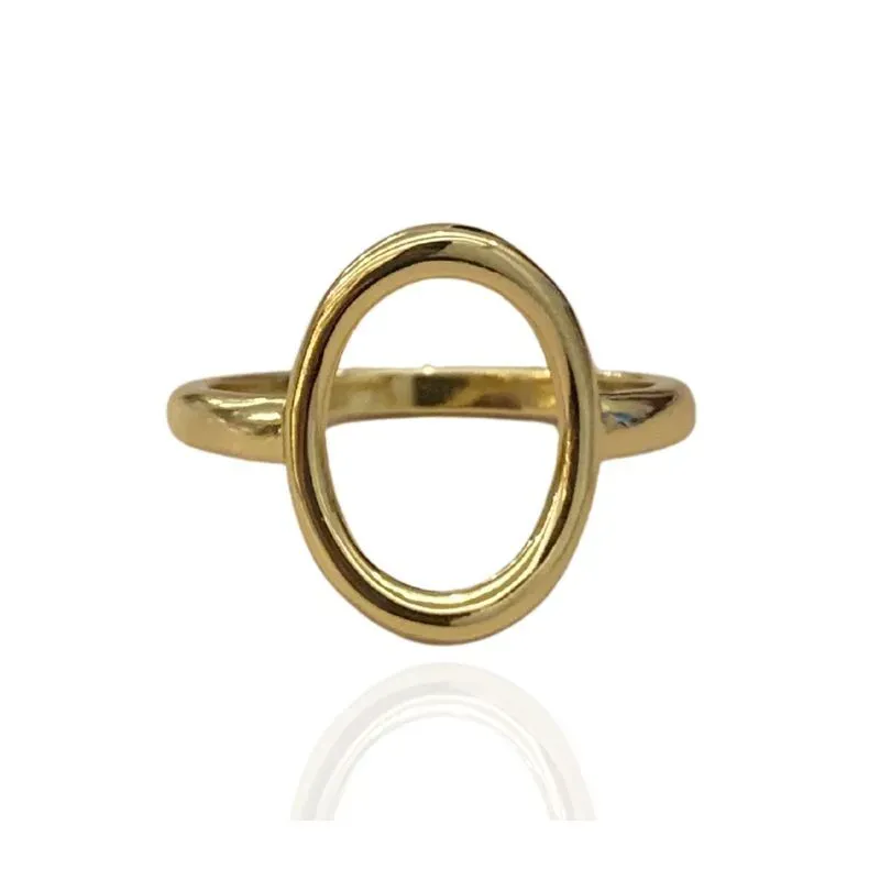 ANEL LISO VAZADO OVAL
