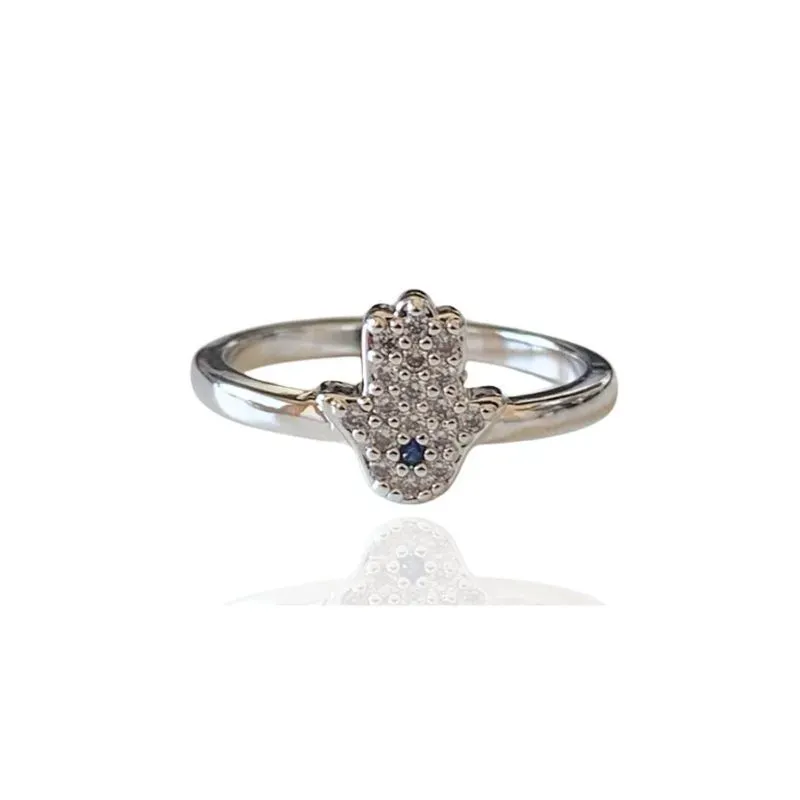 ANEL MÃO DE FÁTIMA CRAVEJADA