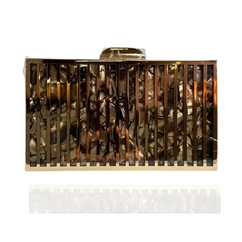 CLUTCH DE METAL COM ACRÍLICO