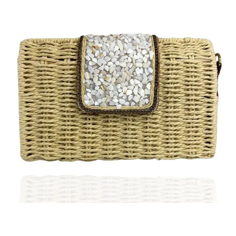 CLUTCH PALHA COM PEDRAS
