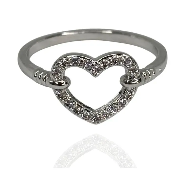 ANEL CORAÇÃO CRAVEJADO