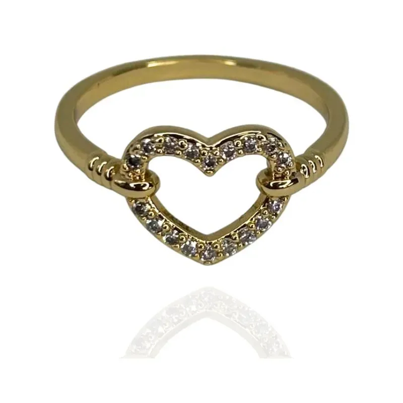 ANEL CORAÇÃO CRAVEJADO