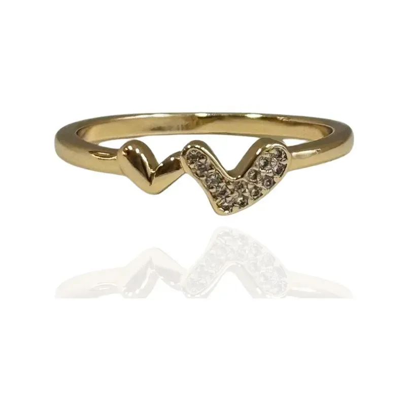 ANEL CORAÇÕES CRAVEJADO