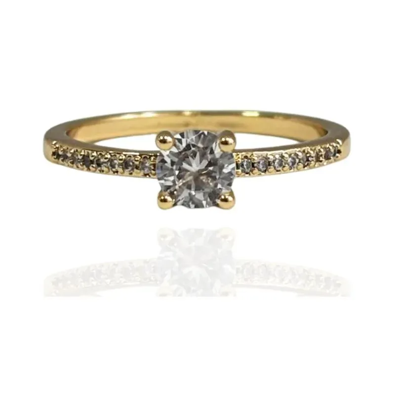 ANEL SOLITÁRIO AROS GRAVEJADOS